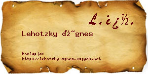 Lehotzky Ágnes névjegykártya