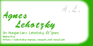 agnes lehotzky business card